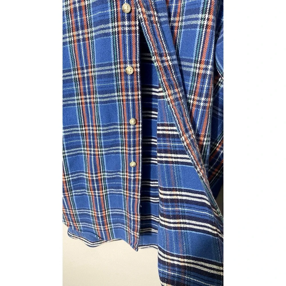 Polo Ralph Lauren Large Heavyweight Textured Cotton Plaid Work Shirt Button Down